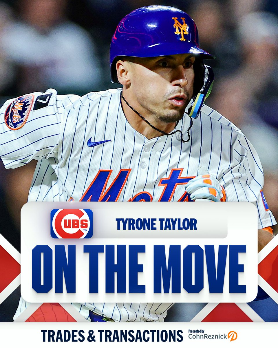 MLB's tweet photo. Cubs reportedly acquire RHP Clay Holmes and OF Tyrone Taylor from Mets for INF Jefferson Rojas (No. 63 overall prospect), per multiple reports including @MLBNetwork insider @JonHeyman. 

(MLB x @CohnReznick) https://t.co/TI1QAboAko