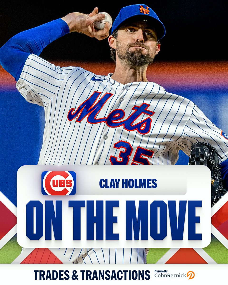 MLB's tweet photo. Cubs reportedly acquire RHP Clay Holmes and OF Tyrone Taylor from Mets for INF Jefferson Rojas (No. 63 overall prospect), per multiple reports including @MLBNetwork insider @JonHeyman. 

(MLB x @CohnReznick) https://t.co/TI1QAboAko