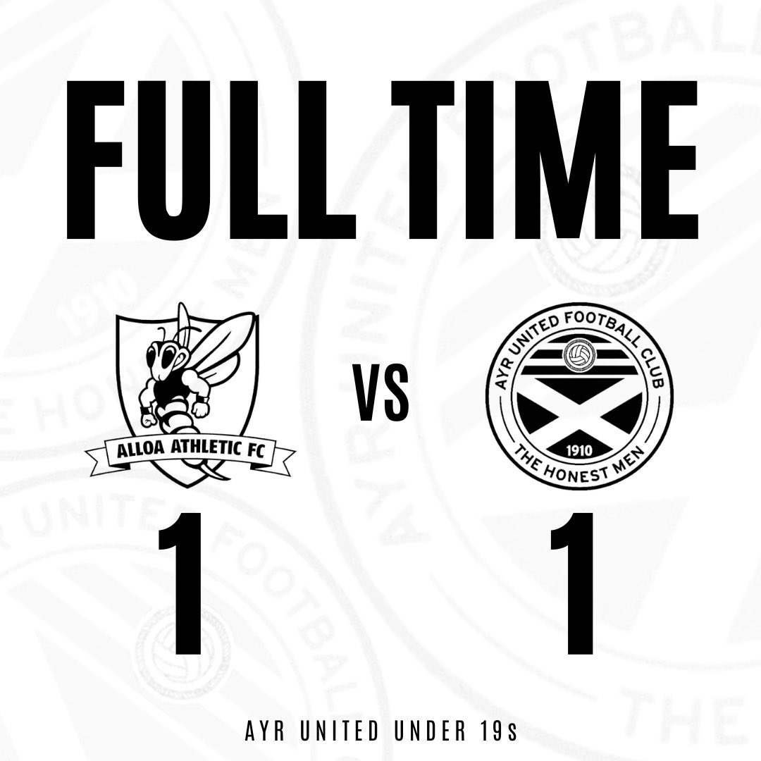 AyrUnitedYouth's tweet photo. Liam Davidson gave us the lead in the first half but an equaliser from Alloa Athletic early in the second half saw us share the points this evening https://t.co/sHCICKBlIr