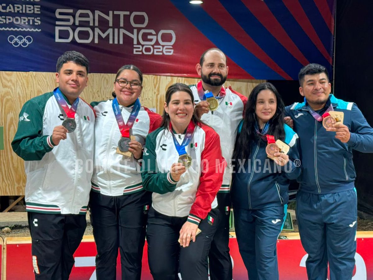 COM_Mexico's tweet photo. 🇲🇽 ¡México hizo el 1-2 en la prueba mixta de pistola de aire 10 metros en #SantoDomingo2026! 🔥
🥇 Alejandra Zavala y Daniel Urquiza se cuelgan el oro.
🥈 David Valdez y Andrea Ibarra conquistan la plata.
¡Exhibición de precisión y dominio mexicano en el podio! 🇲🇽 Dos medallas, un solo mensaje: México apunta a lo más alto. 💪