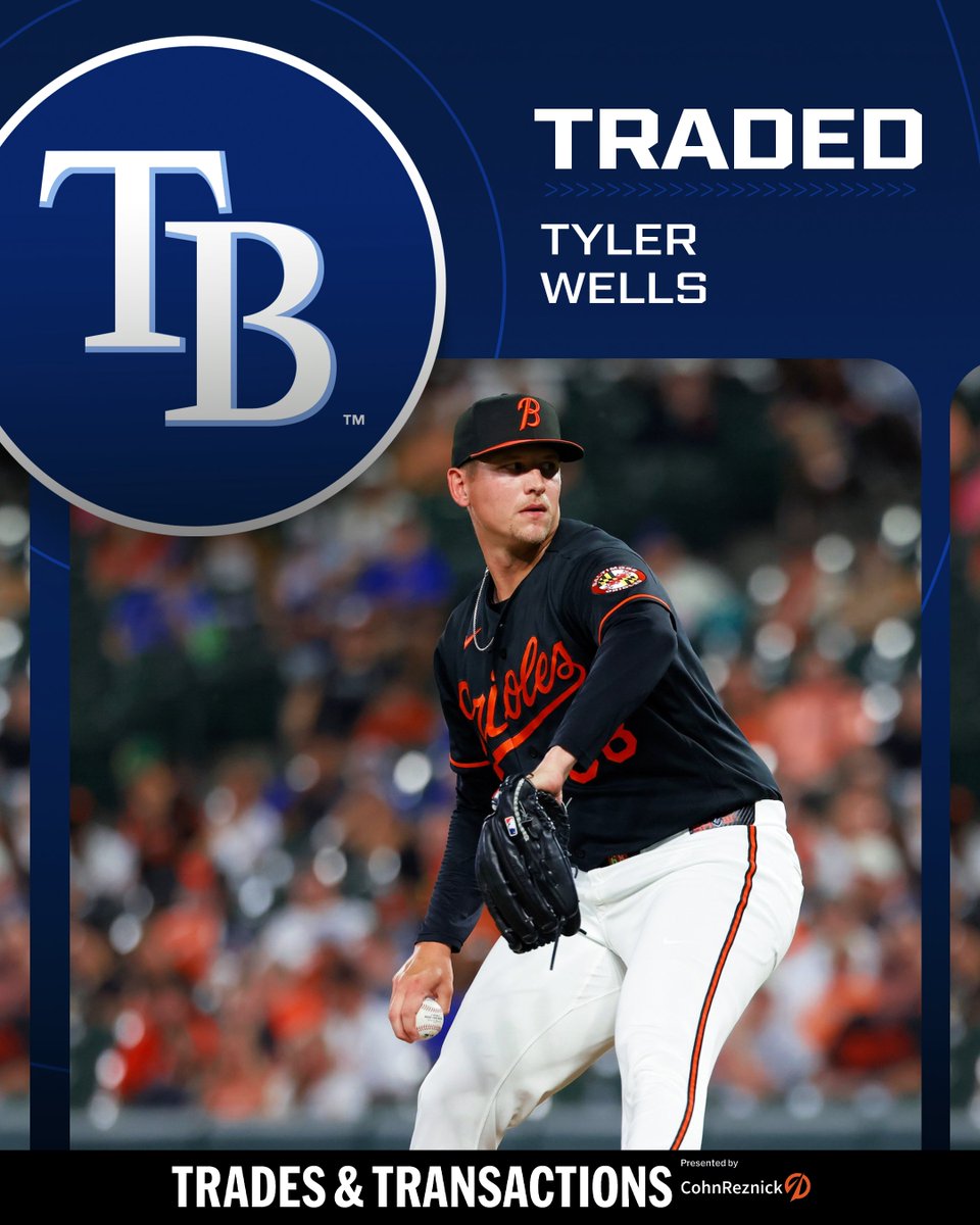 MLBNetwork's tweet photo. The Rays have reportedly acquired RHP Tyler Wells in a trade with the Orioles. https://t.co/TSBPcnnX9T