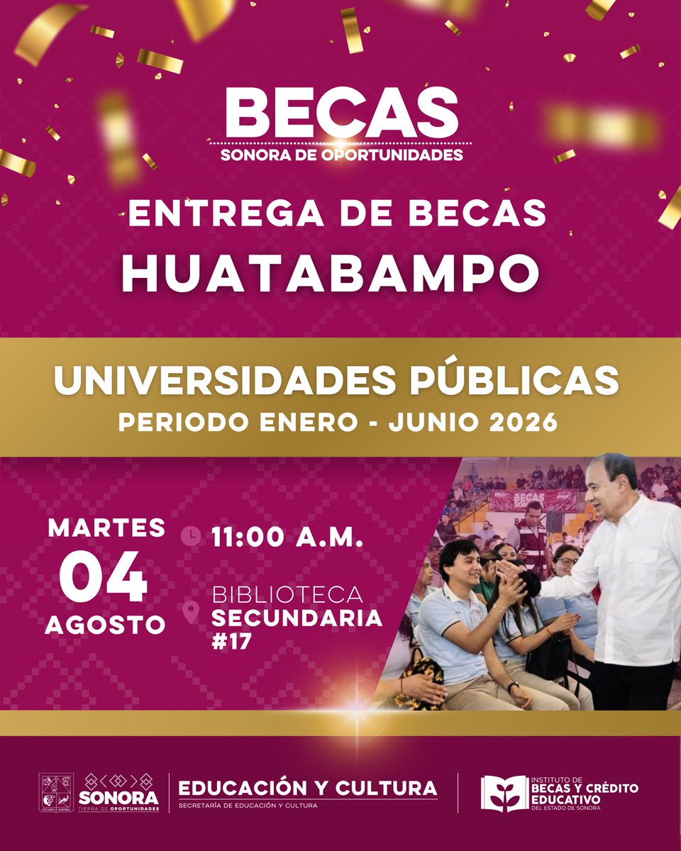 BecasyCredito's tweet photo. ¡Seguimos llevando las Becas Sonora de Oportunidades a cada rincón del estado! 📚

Gracias al compromiso del gobernador @AlfonsoDurazo, seguimos fortaleciendo el acceso a la educación para que más jóvenes sonorenses sigan transformando su futuro. https://t.co/7qOnh9yTL6