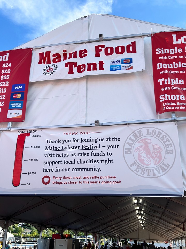 MELobsterFest's tweet photo. The Maine Lobster Festival is a nonprofit organization, but even more than that, it is a year-round fundraiser dedicated to supporting Midcoast Maine. We set a goal of raising $20,000 to support our community this year, but we exceeded that goal with a total of $25,000! https://t.co/GltwbynRtZ