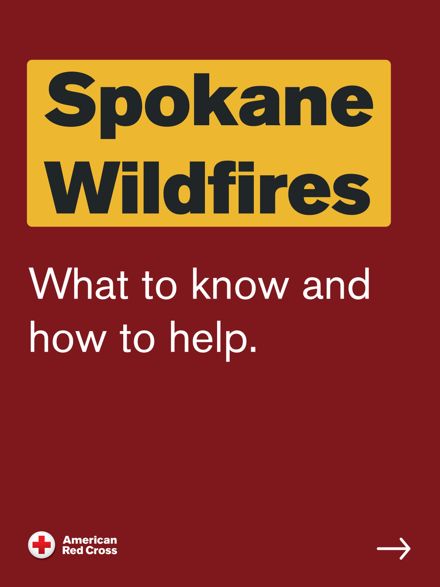 RedCross's tweet photo. Thousands of families across Spokane County are facing uncertainty after devastating wildfires forced widespread evacuations.

More than 65,000 people have been forced to leave their homes as fast-moving fires have burned over 7,700 acres and destroyed hundreds of homes. Hundreds of dedicated Red Cross disaster volunteers are on the ground, providing safe shelter, meals, emotional support and essential resources to those affected.

If you or someone you know has been impacted, here are resources to help you stay informed, get support and find ways to help.