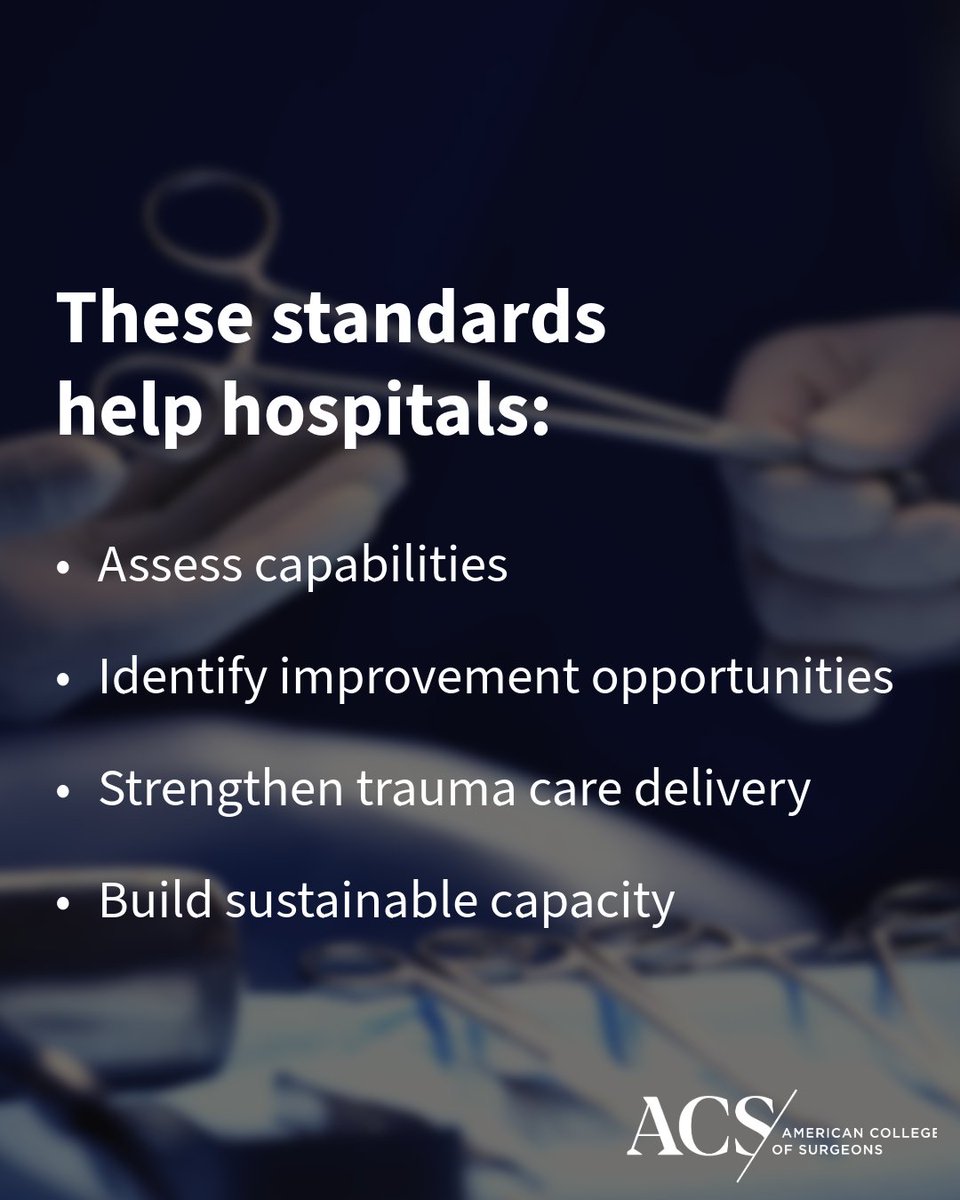 AmCollSurgeons's tweet photo. NEW: The ACS Committee on Trauma has released the first-ever Level IV Trauma Center Standards to help rural and remote hospitals assess capabilities, identify improvement opportunities, and strengthen trauma care delivery. 

Learn more: https://t.co/kN5DHprMMH. https://t.co/fTmHRM2B7a