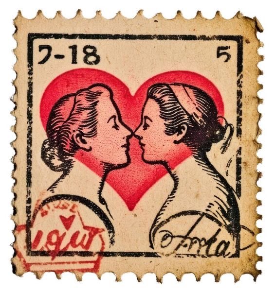 vintageminii's tweet photo. this vintage lesbian stamp <3 https://t.co/iFBnj0Mdcf