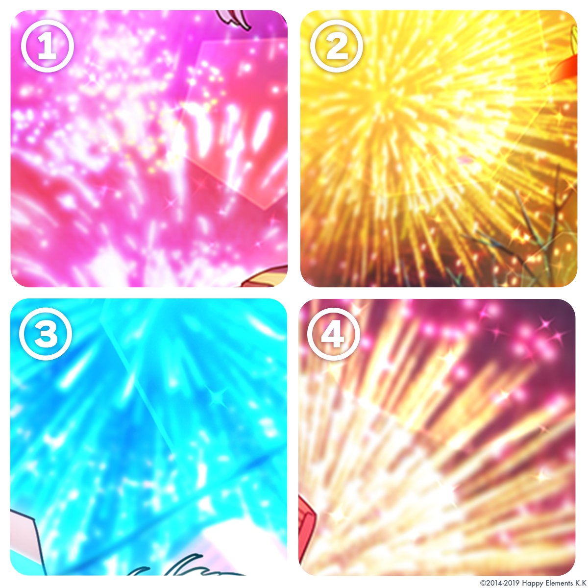 HappyElementsPR's tweet photo. 夜空を彩る花火🎆

いつ、誰と見た花火か思い出せますか？👀

#あんスタ
#HappyElements検定 https://t.co/6kDECJt8zC