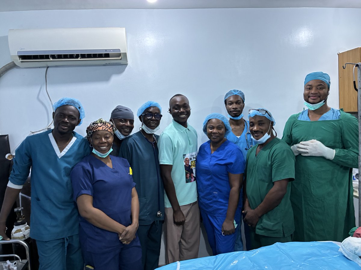 DrFolaseye's tweet photo. Today the OK Movement   secretary Lagos state  Hon ABUCHi visited us  to encourage  us on our project of free Adenotonsillectomy to celebrate Peter Obi,65th year old birthday . We had 6 surgeries today and all patients are stable!! https://t.co/8cIdR0IZGx