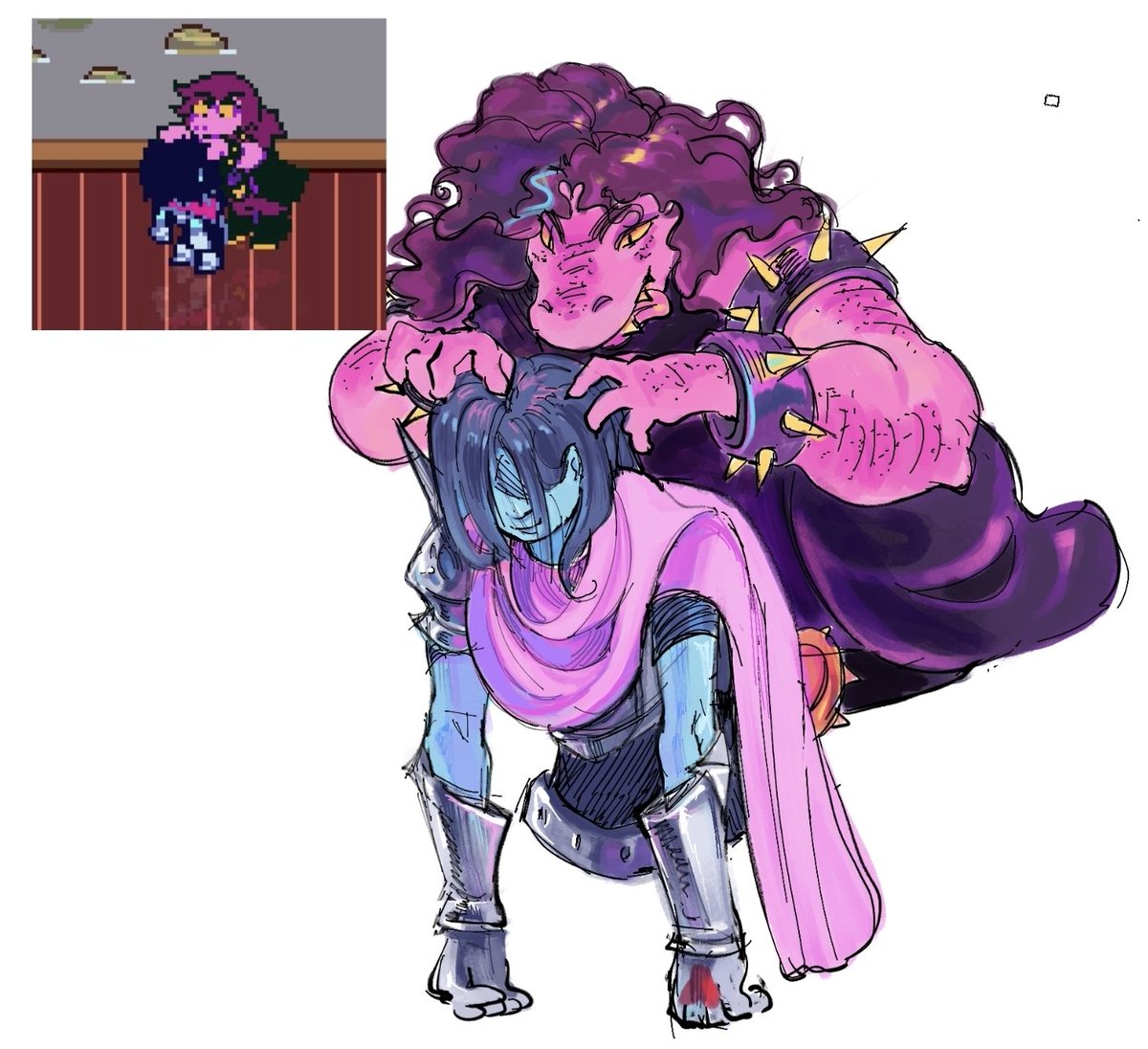 ollianeroli's tweet photo. literally no reason for them to be so cute
#deltarune #fanart #krisdreemurr #susiedeltarune https://t.co/AWVnfBbU0w