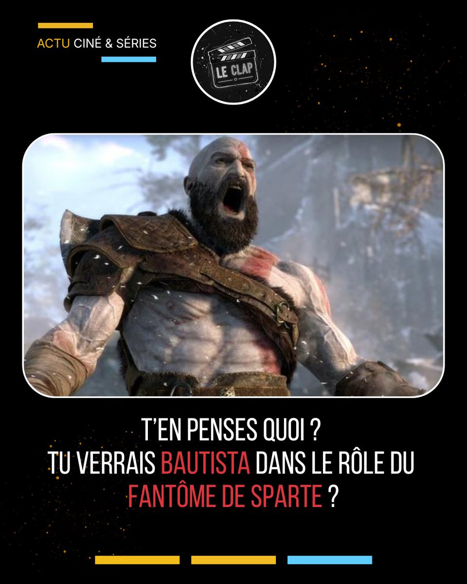 LECLAP_'s tweet photo. Dave Bautista en pourparlers pour le rôle de Kratos dans la série God of War !! https://t.co/EmZFnkl5AN