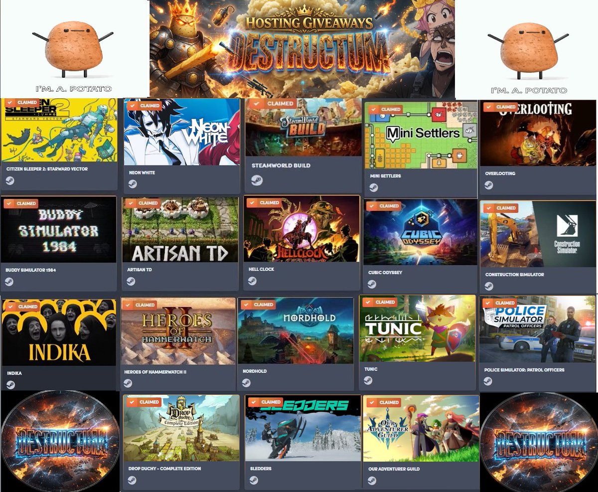 Destructum's tweet photo. 🎮Steam Game giveaway🎮

👉1 games-1 winner

✅Follow/Retweet/tag a friend
☑️Reply with the game you would like to get from the pic under

⏰End in 3 Days
🚨code might be region locked for you, i can't control that sadly https://t.co/oZranIFglq