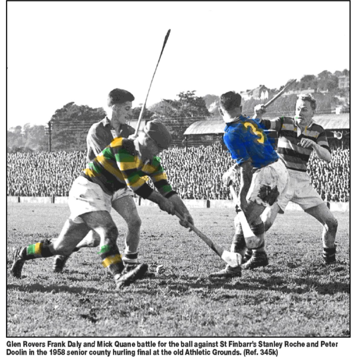 SportsHistory26's tweet photo. “A sprinkling of colour” - Hurling action between @the_Barrs and @GlenRovers_ #cork #hurling #ireland #gaa https://t.co/DDOAVdDfJa