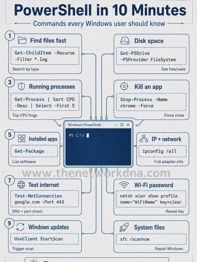 Hamzaonchain's tweet photo. POWERSHELL COMMANDS https://t.co/4BYHwN0Ueb