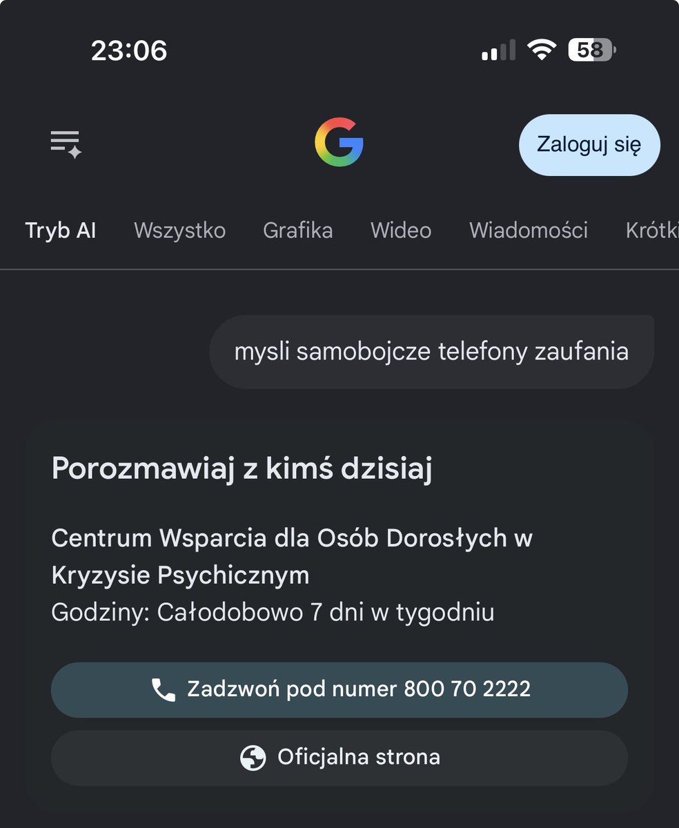 Ms1996x's tweet photo. @LKraskowski Proszę się skontaktować telefonicznie , to jest odwaga. Samobójstwo nie jest rozwiązaniem, niezależnie od sytuacji. Osoby po drugiej stronie nie oceniają, a rozmowa jest poufna. 

Zadzwoń: 800 702 222 https://t.co/5K2D8RIC3g