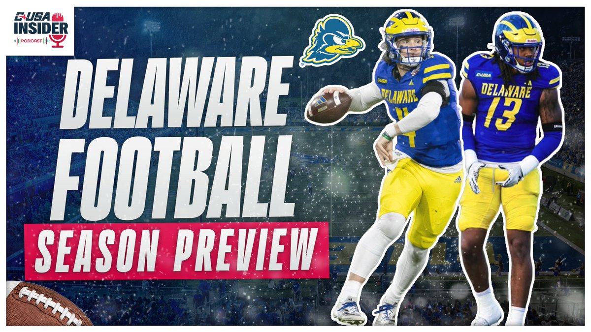 CUSAInsiderPod's tweet photo. 🚨 NEW POD ALERT 🚨

2026 @Delaware_FB Season Preview featuring:

🏈 - Scott Klatzkin (@BlueHensRadio)
🏈 - Head Coach Ryan Carty (@ryancarty10)
🏈 - QB Nick Minicucci (@NickMinicucci)
🏈 - DE Noah Matthews (@lightsoutNoah)

Watch: https://t.co/xHZqY91F8a

#NoLimitsOnUs https://t.co/fteJ2OKaEH