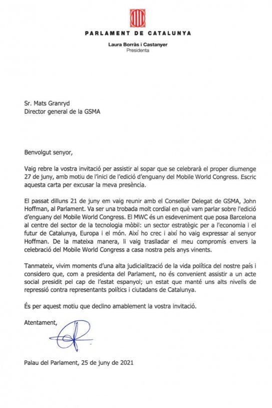 picrics's tweet photo. Molt bé @carlesrebassa . En aquesta vida es poden perdre moltes coses, però mai la dignitat.

M'ha recordat a la millor presidenta del @parlamentcat que hem tingut mai els catalans. Així responia la MHP @LauraBorras quan la convidaven al MWC https://t.co/WdUw0GL070