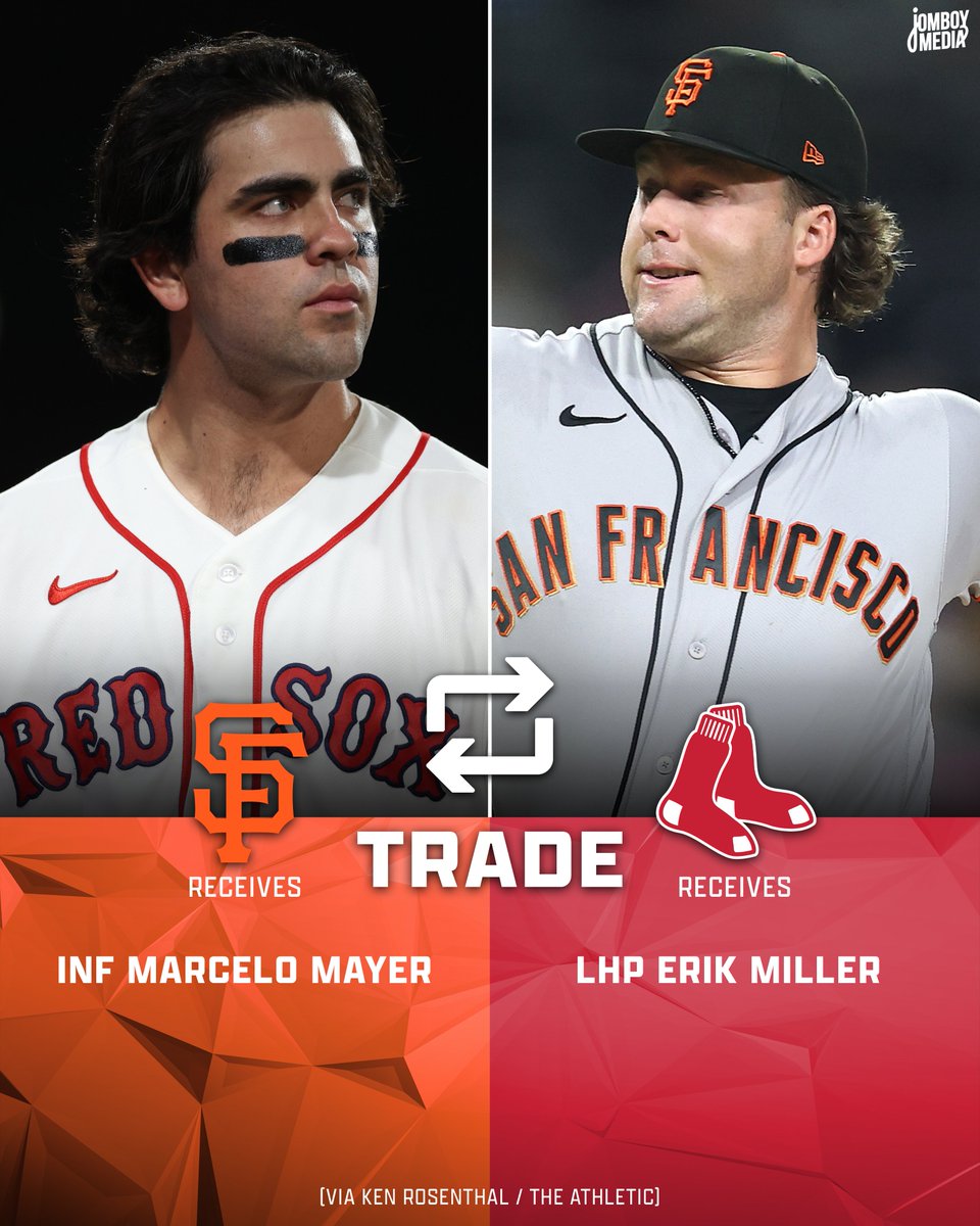 TalkinBaseball_'s tweet photo. Marcelo Mayer is going to San Francisco and LHP Erik Miller is going to Boston https://t.co/6DWVaOdbbp