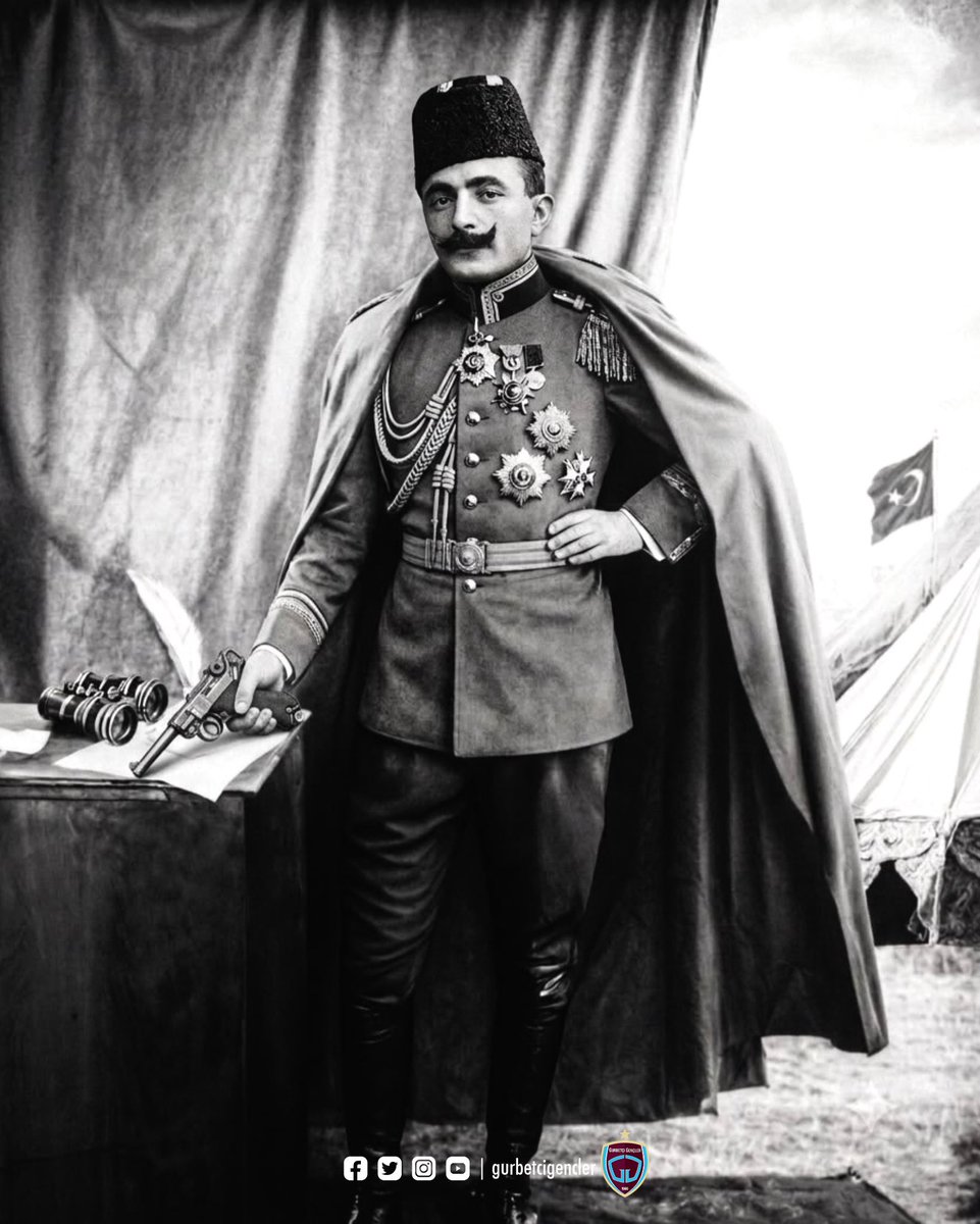 GurbetciGencler's tweet photo. Turan orduları başkomutanı kahraman İsmâil Enver Paşa’yı şehadetinin 104. yılında rahmet ve saygıyla anıyoruz. 
Ruhu şad, mekanı cennet olsun.

#GurbetçiGençler https://t.co/kzy2lGtDoX