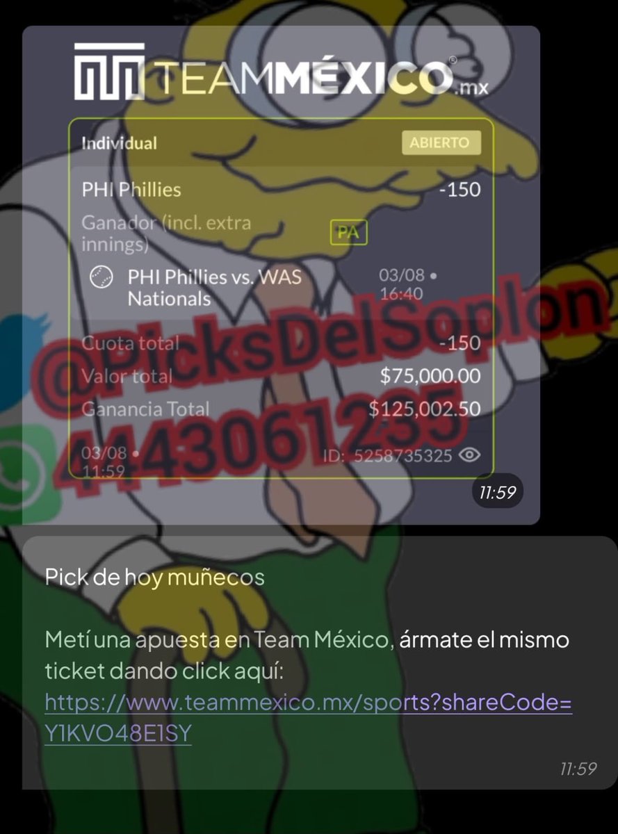 PicksdelSoplon's tweet photo. 🔥 ¡PICK DE PICKS DEL GORDO! 💰
🏟️ PHI Phillies 🆚 WAS Nationals
✅ PHI Phillies Ganador @ -150
Deja tu like si lo sigues ❤️
¿Cómo ven esta jugada del Gordo? ¿Qué jugarán ustedes?
#MLB #Nats #Phillies https://t.co/qQJ3WM0M4G