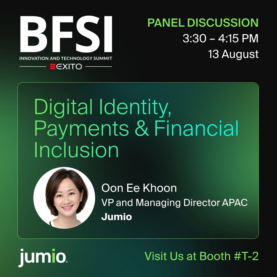 jumio's tweet photo. Donโt miss Jumioโs Oon Ee Khoon next week at the BFSI Innovation and Technology Summit in Singapore! ๐ธ๐ฌ
#BFSI #FinTech #DigitalIdentity #IdentityIntelligence #FinancialServices https://t.co/43GveVRtg5