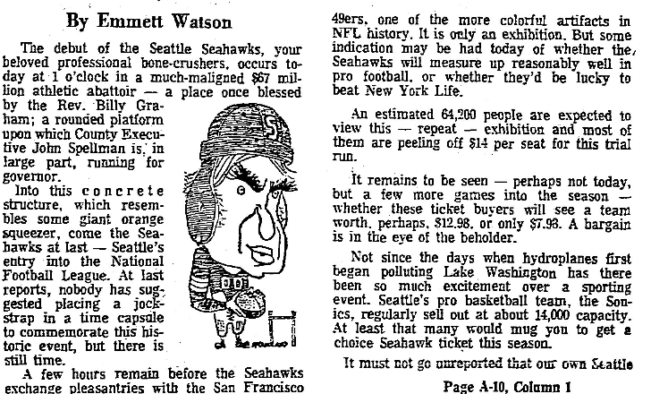 SEA_Sports_Info's tweet photo. August 1, 1976

Seattle Seahawks play their first game - Exhibition game vs. San Francisco 49ers https://t.co/NvKqyIJuXu