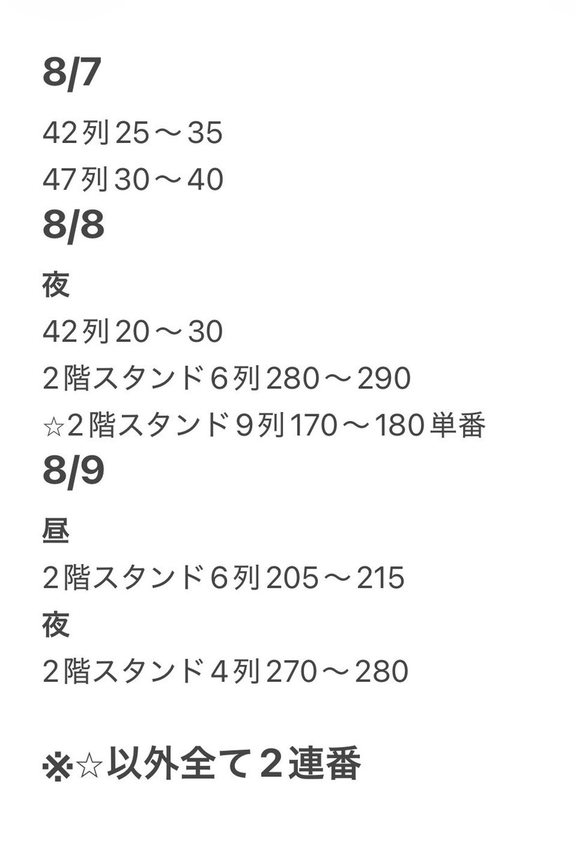 cocoaytsn's tweet photo. 【譲渡】
あんさんぶるスターズ！THE STAGE』-10th Anniversary LIVE 
あんステ ライブ ステライ チケット 横浜

譲→
8/7
8/8夜
8/9昼夜
⭐︎以外全て2連番、画像参照

求→
8/7は〜4000円
他公演は〜8000円
値下げ可

お気軽にお声掛けください https://t.co/Yr1Pp41MiN