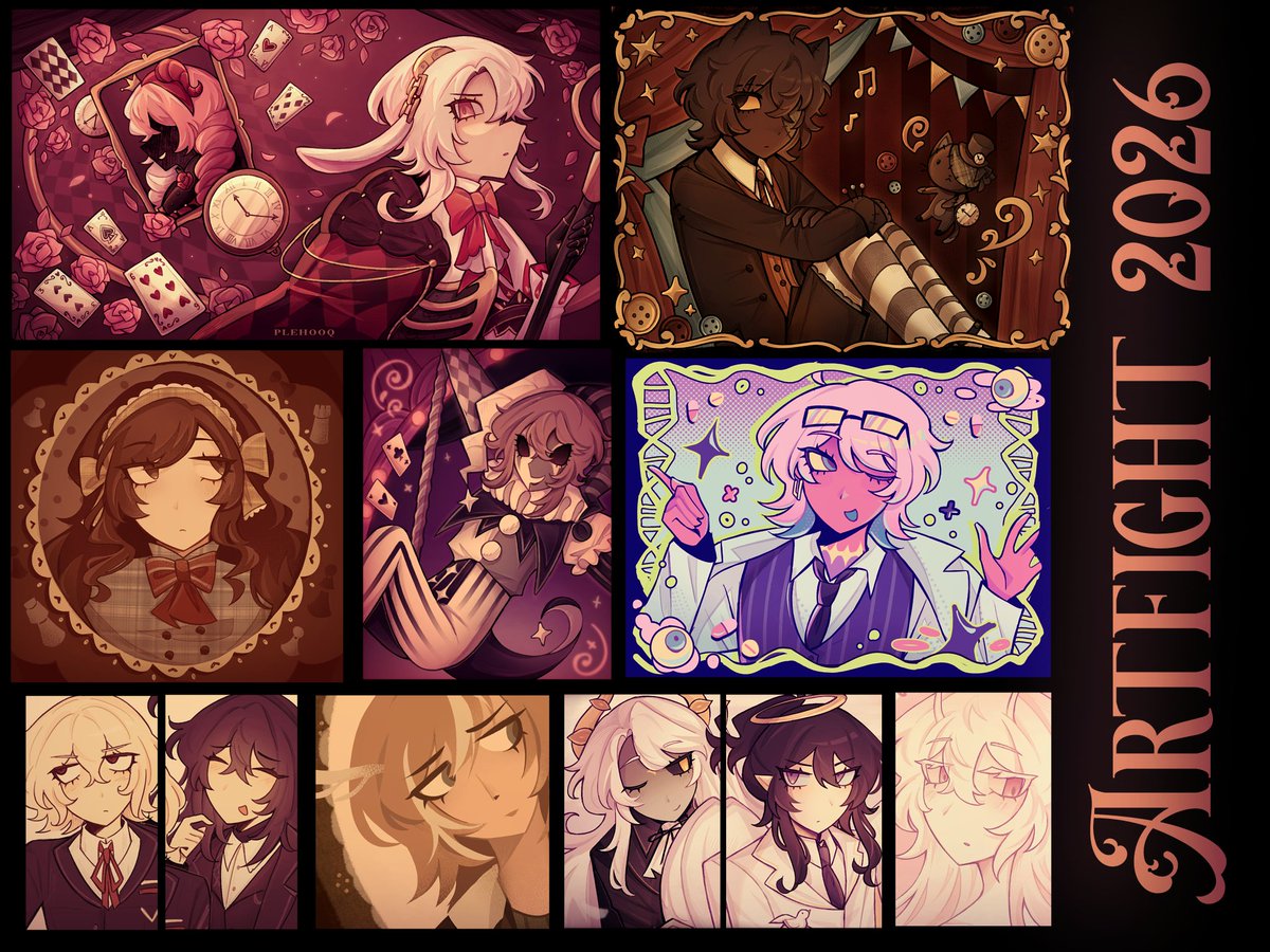 plehooq's tweet photo. here's my all first year attacks/revenges #artfight2026ㅤ https://t.co/iUYyWFK1RX
