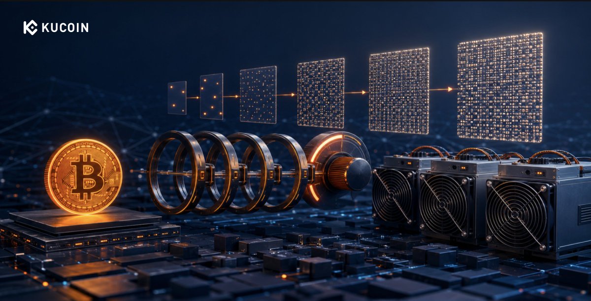 kucoincom's tweet photo. If you buy a fixed amount of Bitcoin hashrate, you might expect to receive the exact same amount of BTC every day. But that’s not how the network works.

The latest KuCoin blog breaks down exactly why your daily mining output fluctuates even when your hashrate stays the same:

⚙️ The Difficulty Adjustment: To ensure a new block is found roughly every 10 minutes, the Bitcoin protocol automatically adjusts the "difficulty" of finding a block every 2,016 blocks (about two weeks).
📈 Hashrate vs. Difficulty: Your hashrate is your raw computing power. If the total global network hashrate rises, blocks are found too fast, and the network increases difficulty. This means your fixed hashrate now represents a smaller share of a more competitive network.
📉 Why Output Changes: Your expected BTC output is roughly your hashrate divided by the total network hashrate. When difficulty rises, global hashrate changes, or block rewards halve, your output changes with it.
💵 BTC Output vs. USDT Value: The network determines how much BTC you mine. The open market determines how much that BTC is worth in USDT. It is crucial to track these two metrics separately.

Understanding the math behind the network is the first step to professional mining. Read the full beginner's guide here: https://t.co/45VDXDaaxa