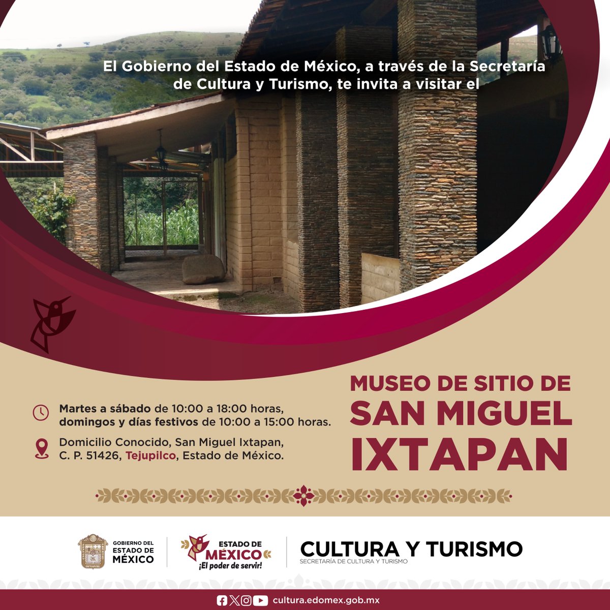CulturaEdomex's tweet photo. Conoce el #MuseoDeSitio de #SanMiguelIxtapan y adéntrate en la historia de una de las zonas arqueológicas más importantes del sur de la entidad.
Descubre esculturas, collares, cobre y cristal, además de la representación de piedra conocida como “La Maqueta”. ⚒️
#ElPoderDeServir https://t.co/sQRiUVO2FH
