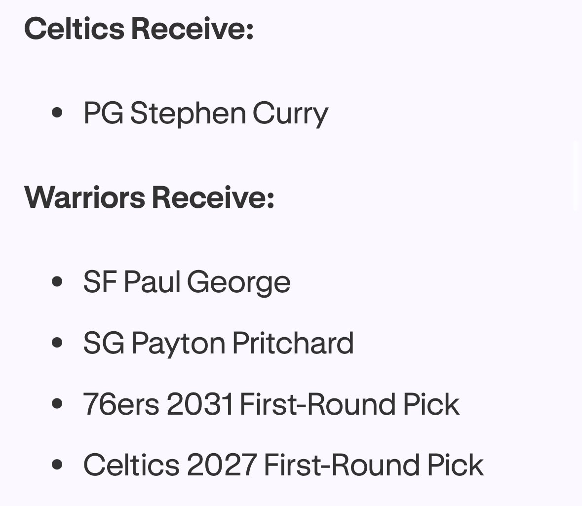 Chan0_Clutch's tweet photo. The most recent mock trade for Steph Curry… Look a little familiar? https://t.co/xUbD610t1h