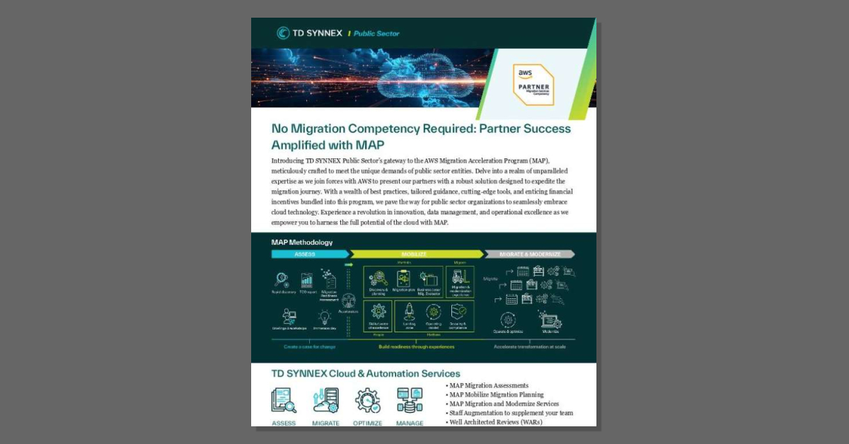 Innov8tv's tweet photo. Think cloud migration is too complex for your agency? Think again. 💡☁️ With @AWS MAP and support from trusted partners, no migration competency is required. Download the solution brief to discover why. https://t.co/fZghi6sTYA