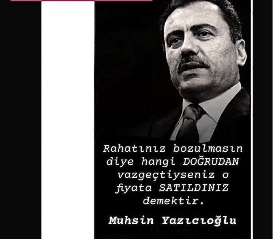 yenisafakwriter's tweet photo. Rahatınız bozulmasın diye 
hangi Doğru’dan vazgeçtiyseniz, o fiyata Satıldınız demektir.
*
Şehid Muhsin Yazıcıoğlu https://t.co/MjtENyPKjM