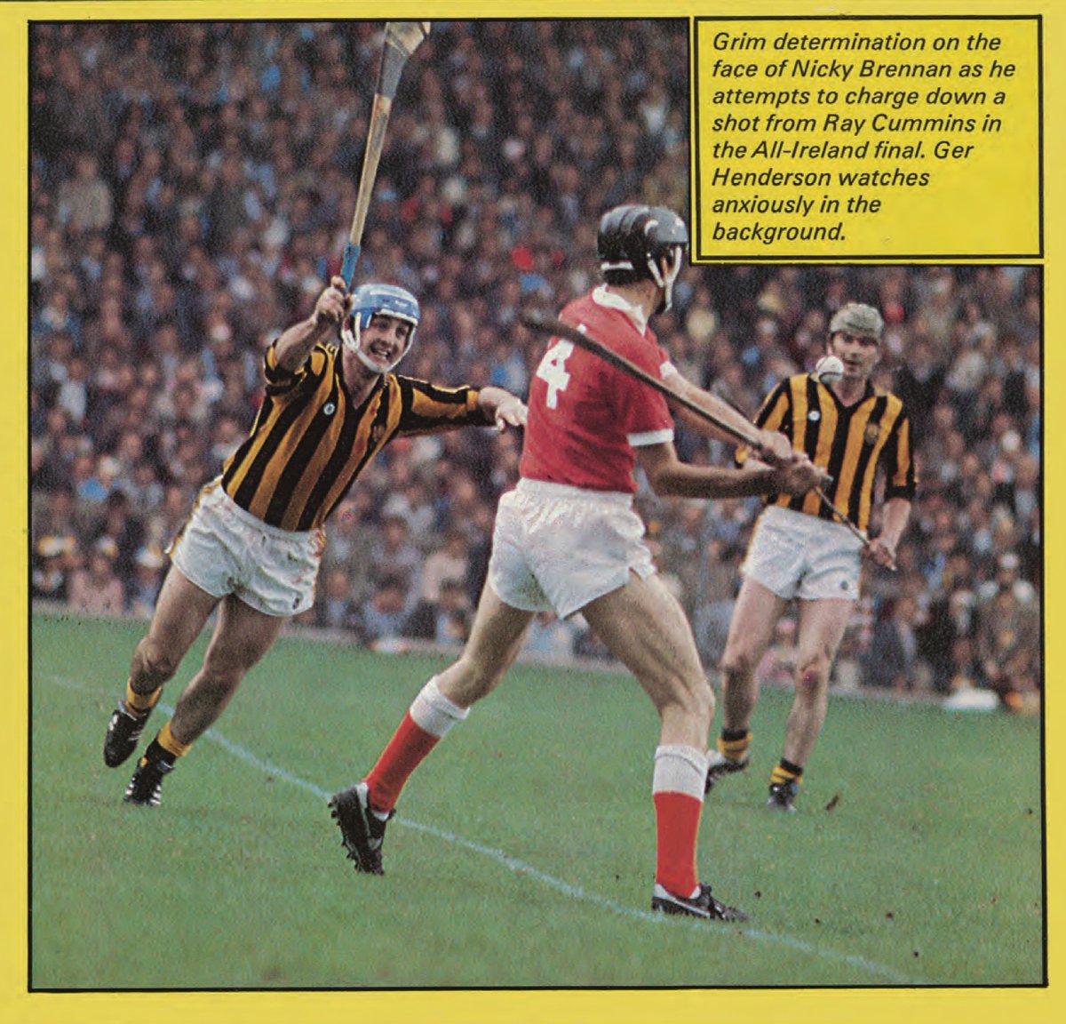 SportsHistory26's tweet photo. Ray Cummins of @OfficialCorkGAA  in action against @KilkennyCLG Nicky Brennan in the 1982 All-Ireland Senior Hurling Championship Final at @CrokePark…#hurling #kilkenny #cork #crokepark https://t.co/72iioP8JCq