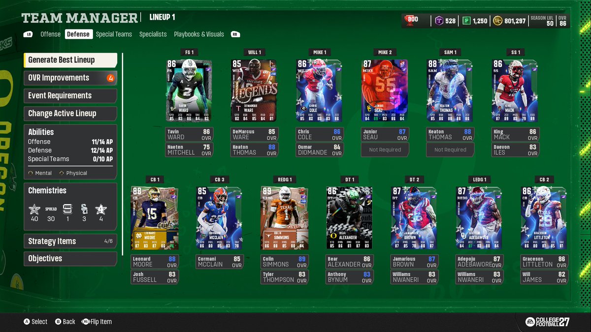 NextPlayStizz's tweet photo. What do yall think of my CUT team so far?? #cfb #gaming https://t.co/9h5HlbJXub