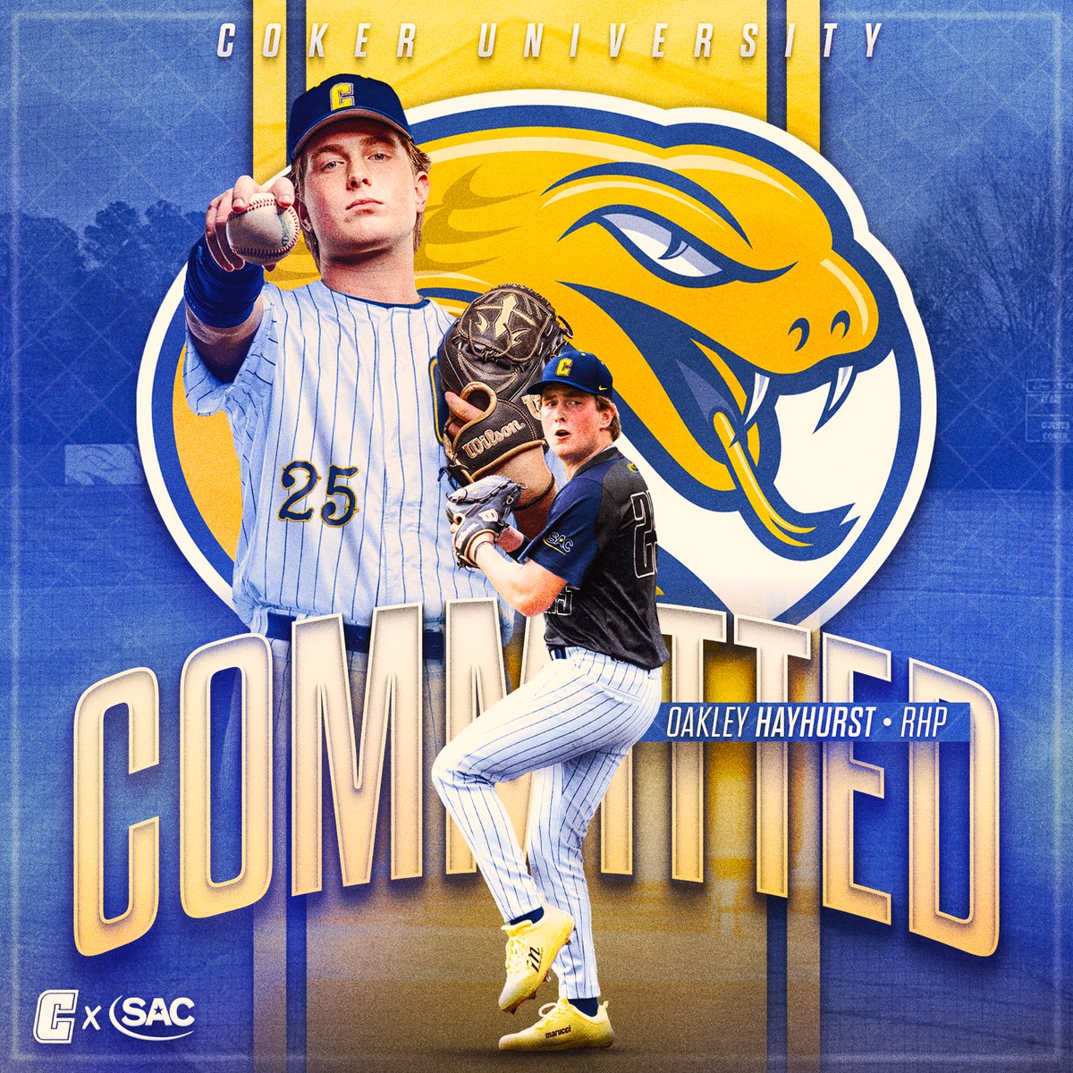 oakleyhayhurst's tweet photo. Blessed to be committed to Coker. GO COBRAS!!! 🐍

 @PowerBSB @FlatgroundApp @CokerU_Baseball @TCCelticsBasebl https://t.co/4cGNWAPNZL