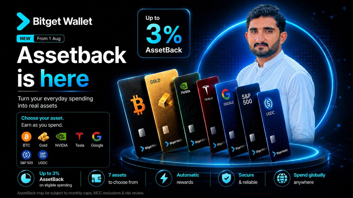 aftabchandia704's tweet photo. 💳 Bitget Wallet Card

🔥 Up to 3% Cashback!

With the new #BitgetWallet Card, earn up to 3% AssetBack in BTC, Gold, US Stocks, ETFs, or USDC on eligible purchases.

🚀 Join Now:
https://t.co/T43xbjoCW1

#BitgetWalletAssetBack
@bitget @BitgetWalletFam @BitgetPak
@BitgetPak https://t.co/Nzv5MgHxTr