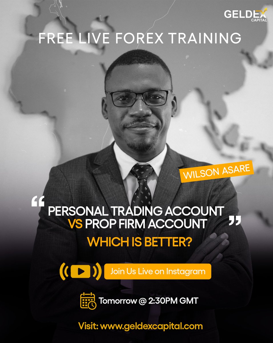 GeldexCapital's tweet photo. Not sure whether to trade your own capital or a prop firm's?
Join us LIVE and get the clarity you need.
Tomorrow | 2:30 PM GMT
#prop #learnforex #forex #forextrading #trading #Geldexcapital #propfirm https://t.co/oiY9bPw1cW