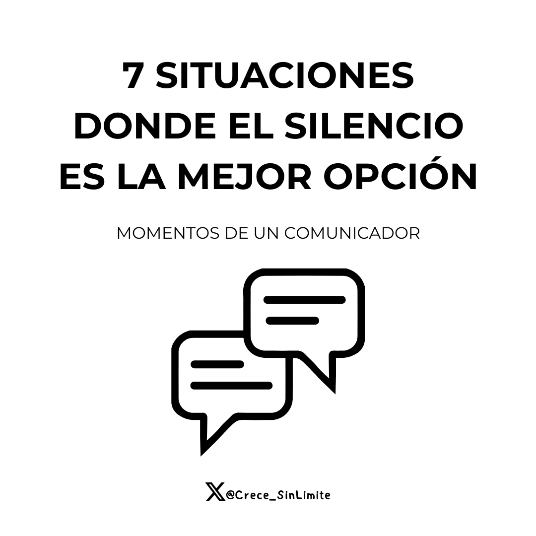 Crece_SinLimite's tweet photo. 7 situaciones donde el silencio es la mejor opción.

Momentos de un comunicador.

-Hilo-🧵 https://t.co/cn3j4nszlS