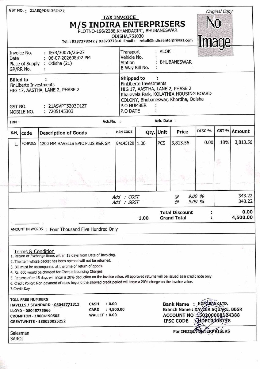BTripathy89's tweet photo. Disappointed with @havellsindia service practices. Defective BLDC fan( failed day 3), unresolved tech visits+ tickets closed without fix= mental harassment. Final reminder: Resolve/replace in 24 hours, or I file a formal complain on e-Daakhil/ @ConsumerHelp @jagograhakjago https://t.co/ZZI6wiBMqm