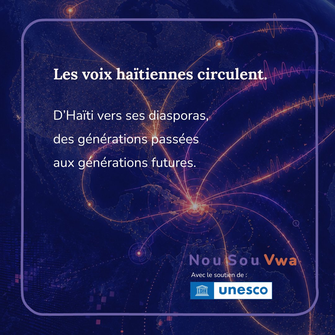 BelPeyiStudio's tweet photo. 🌍 From Haiti to its diasporas, voices travel across borders and generations.

Through Nou Sou Vwa, stories, songs, knowledge and memories continue to circulate, evolve and be passed on. 🔉

#NouSouVwa @unesco_haiti @UNESCO_fr #Haiti #HaitianDiaspora #OralHeritage https://t.co/gYr9k6I8Yz