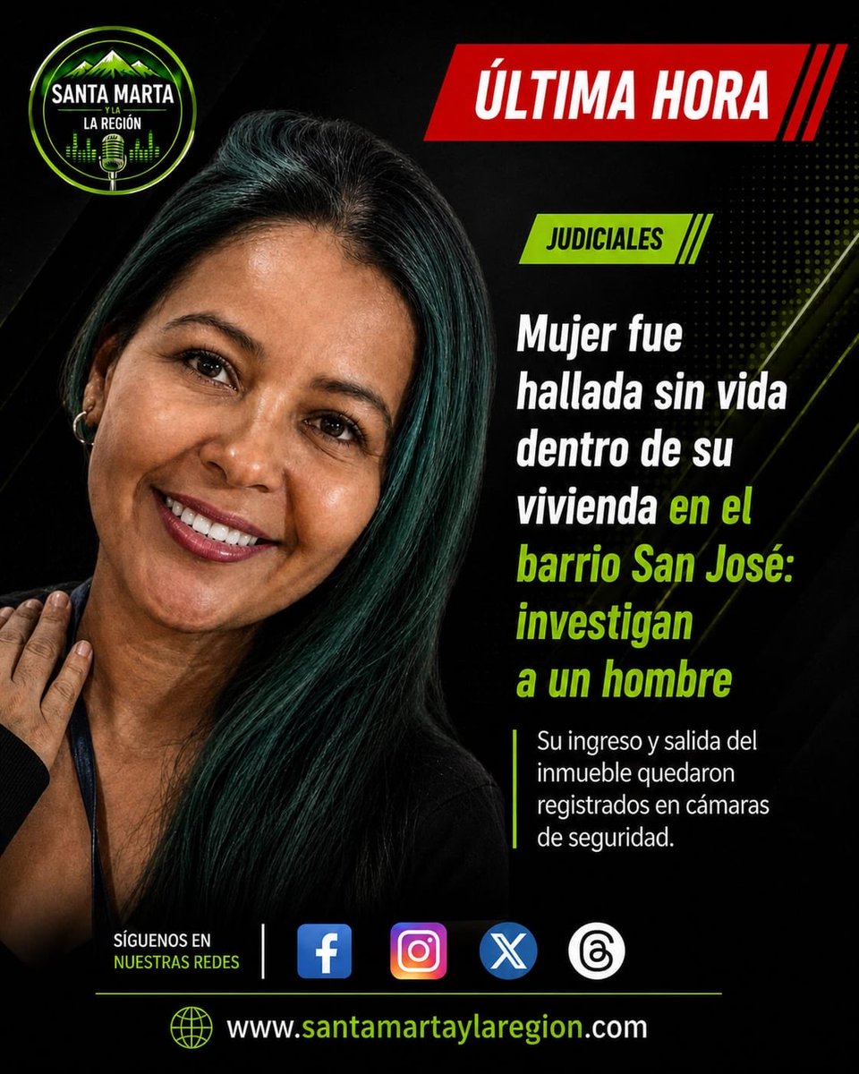 STAMARTAYLAREGI's tweet photo. 🚨 #Judiciales | Investigan la muerte de una mujer de 41 años hallada sin vida en su vivienda. Cámaras registraron que ingresó con un hombre, quien luego salió solo.

📰 Más: https://t.co/sld6PVrQtk

#ÚltimaHora #Noticias #Colombia https://t.co/gicQYJ9Xx6