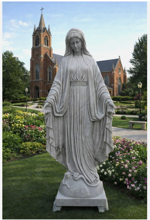 BrendanTHamtil's tweet photo. Large Marble Statue of Mary, Our Lady of Grace for sale! It can be custom sized! Call us today for a quote at 913-710-0025!
#Catholic #CatholicChurch #SacredArt #ChurchRestoration #ChurchRenovation #HighAltar #Tabernacle #Monstrance #CatholicStatues #ChurchFurniture #Liturgical https://t.co/k1AxLmDNsf