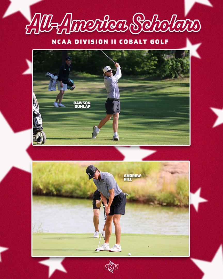 SNUMensGolf's tweet photo. Congrats to Dawson Dunlap and Andrew Hill for being named NCAA Division II Cobalt Golf All-America Scholars!

#BoltsUp⚡️ https://t.co/NvQKUxtX4D