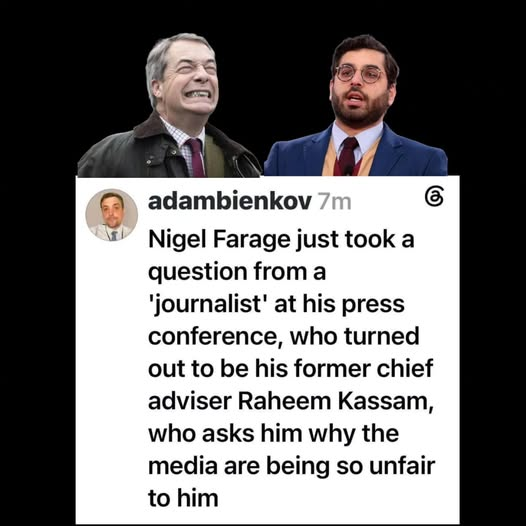 dave43law's tweet photo. Flagged this earlier

So now we know that the questions at the Press Conference are a total Reform set up - failed to take questions from Times, Guardian and Mirror but manages the 'victim Farage' quetion from team Farage https://t.co/vwUqHzAMe9