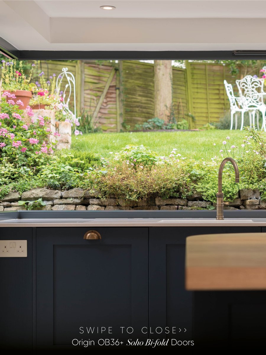 Originbifolds's tweet photo. Who says bifold doors are just for doorways?

Designed using our OB72 External Door system, this striking bifold window transforms the heart of the home, opening the kitchen completely to the garden beyond. 🖼️

Whether you’re entertaining friends on a summer evening or simply enjoying your morning coffee, it’s a feature that changes the way you experience your space🤩

Sometimes all it takes is one statement to redefine a room... Would you choose a bifold window in your home?

#OriginFrames #BifoldWindow #KitchenDesign #HomeInspiration #LuxuryHomes