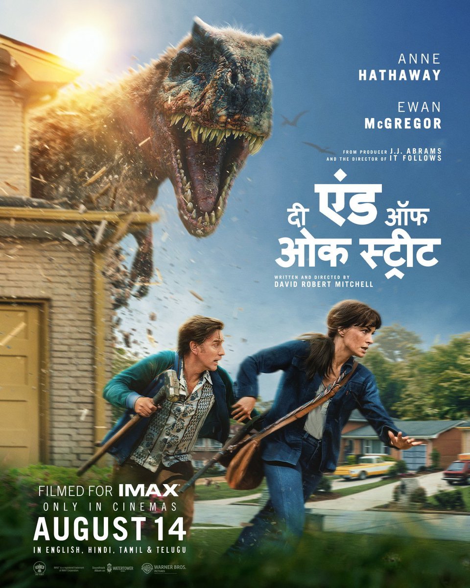 ScreenCrazeHQ's tweet photo. Another IMAX spectacle arrives this August. 🦖🔥

The End of Oak Street roars into theatres on August 14.
Releasing in English, Hindi, Tamil &amp; Telugu.

#TheEndOfOakStreet #IMAX #AnneHathaway #EwanMcGregor #August14 #Hollywood #ScreenCraze https://t.co/lsDIpbmZK0