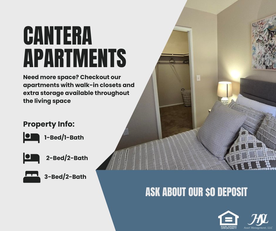 HSLCantera's tweet photo. Cantera offers the space you need with spacious walk-in closets and extra storage options throughout. Discover the perfect fit for your lifestyle!

#ItsAboutCommunity #HSLProperties #HSL #Arizona #Apartments

HSL Asset Management, LLC.
[Equal Housing Opportunity] https://t.co/caEAqZdYO7
