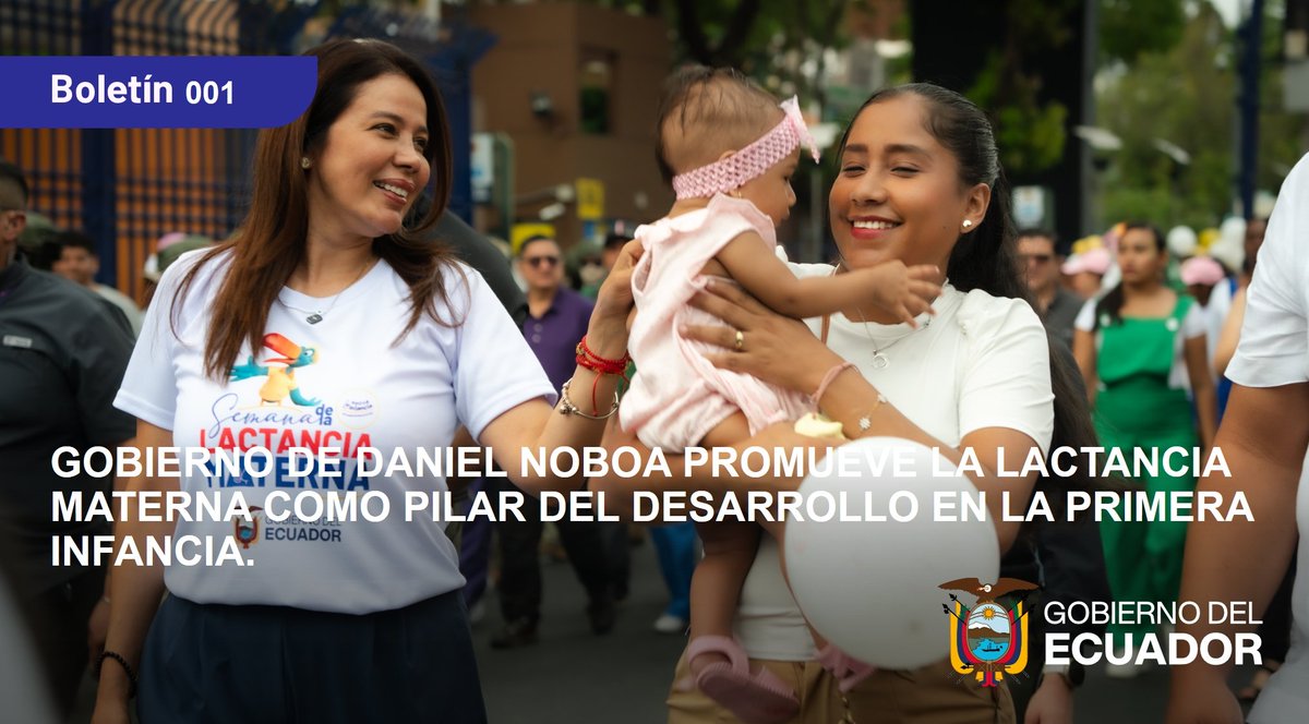 DHumanoEc's tweet photo. #BOLETÍN I GOBIERNO DE DANIEL NOBOA PROMUEVE LA LACTANCIA MATERNA COMO PILAR DEL DESARROLLO EN LA PRIMERA INFANCIA.

Más información ⬇️
https://t.co/qb424s6LPD

#GobiernoDelEcuador https://t.co/Sogks1Lsu3