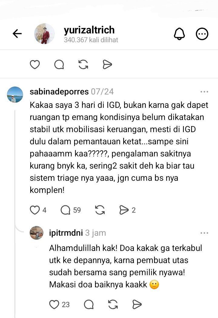 stlovve's tweet photo. kakak ini sakit, berobat ke rs tapi 8 jam belum dapet kamar. ngeluh sedikit di threads, malah dapet hujatan + didoain biar sakit terus. naudzubillah ketikanmu . . 🤦🏻‍♀️🤦🏻‍♀️

utasnya                                 isi komennya https://t.co/uesD9wRUEc