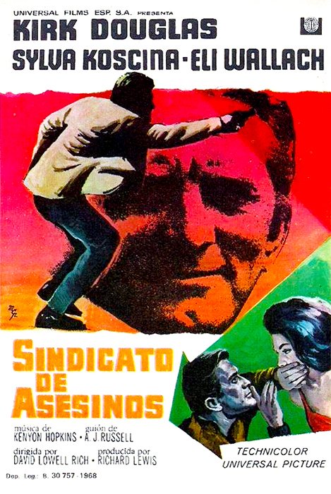 rubgonbe's tweet photo. SINDICATO DE ASESINOS (David Lowell Rich, 1968)

Kirk Douglas de policía bruto y mujeriego protegiendo a Sylva Koscina, con Eli Wallach de abogado listillo.
Thriller rutinario de trama previsible, tono a medio camino entre el noir y la comedia, que algo entretiene.

#YoTuveUnVHS https://t.co/DgNLcTj7cJ